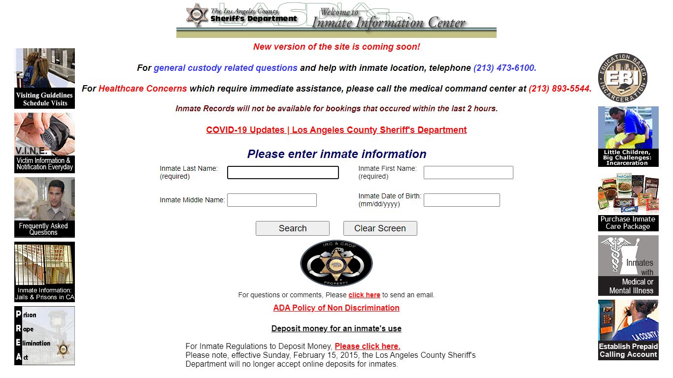 LASD Inmate Information Center - Los Angeles County ...