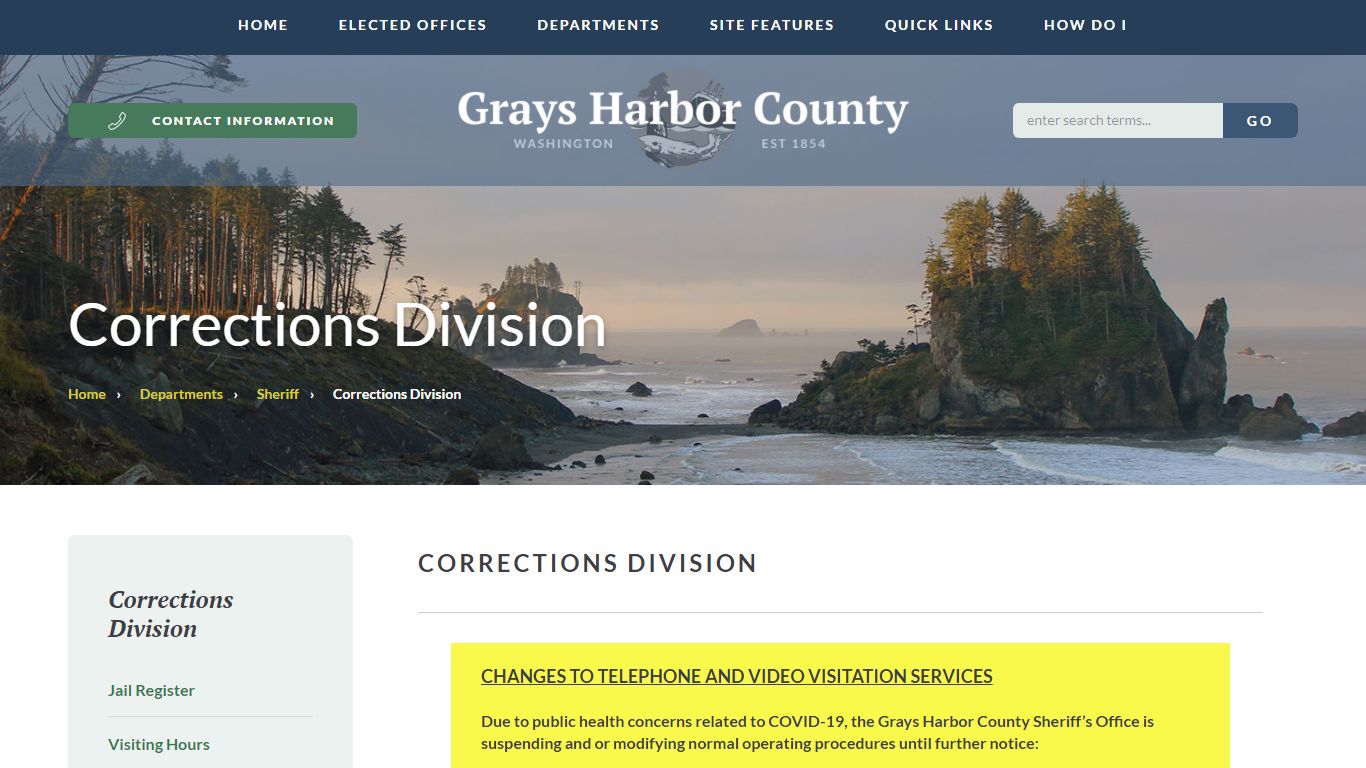 Corrections Division - Grays Harbor County, Washington